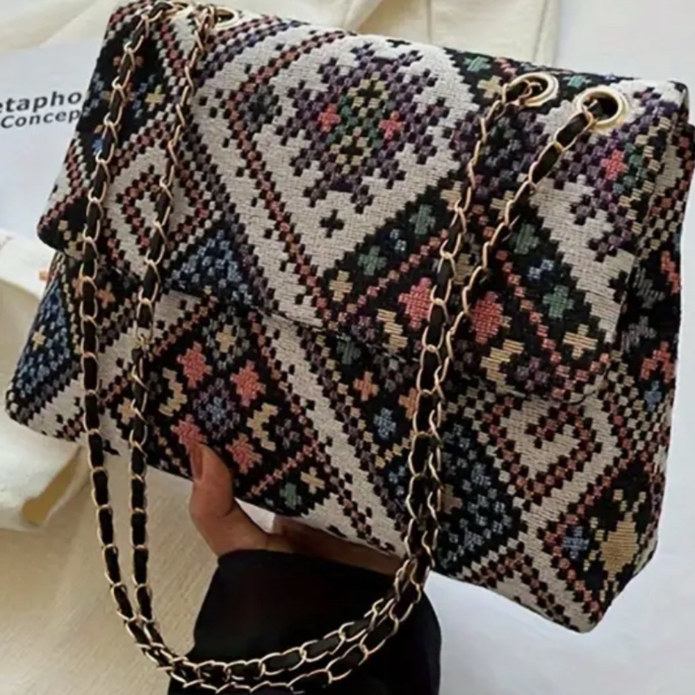 🛍️ 3FOR20 | Boho Multicolor Patterned Women's Bag